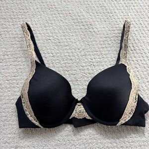 Soma embraceable Demi lace trim black bra
